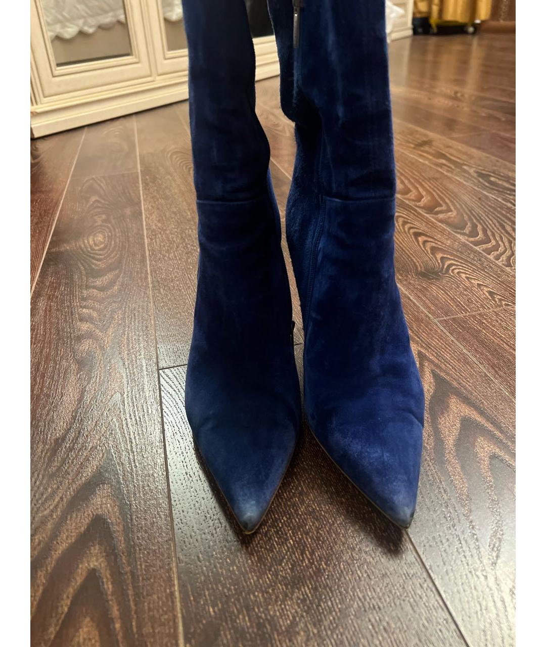 LE SILLA Синие замшевые ботфорты, фото 2