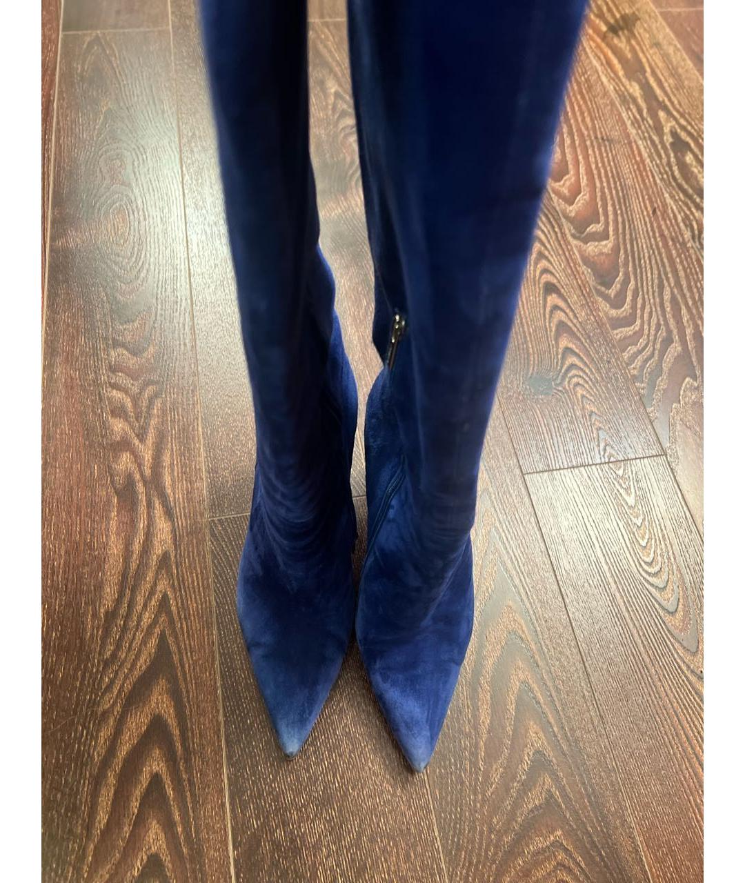 LE SILLA Синие замшевые ботфорты, фото 3