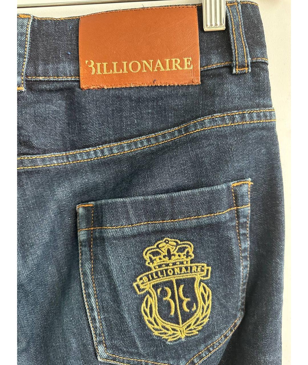 BILLIONAIRE Синие хлопко-эластановые прямые джинсы, фото 4