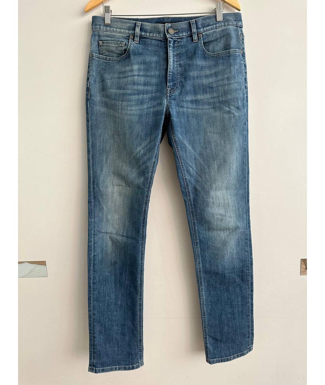 ZZEGNA Синие хлопко-полиэстеровые прямые джинсы, фото 8