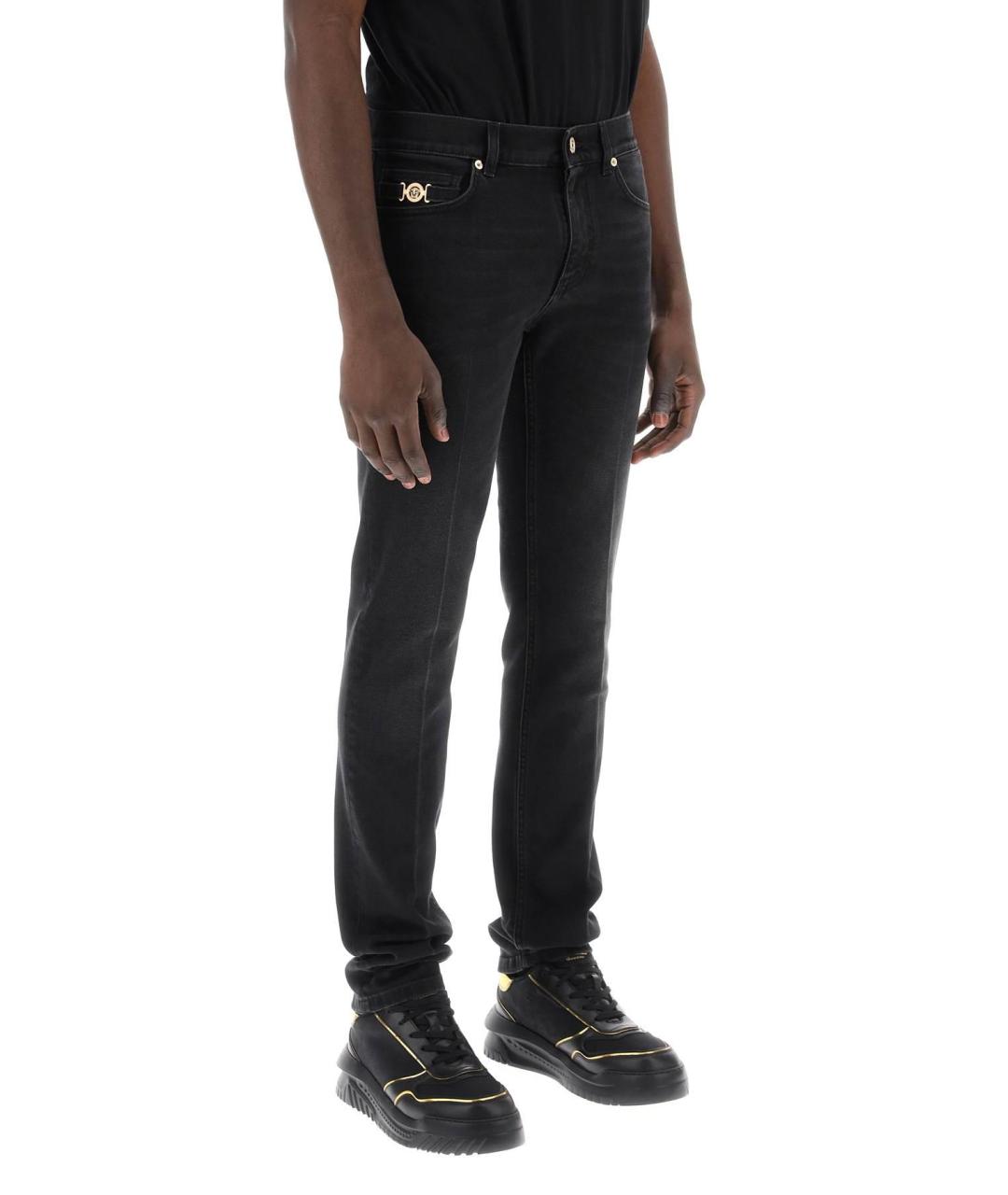 VERSACE Черные прямые джинсы, фото 4