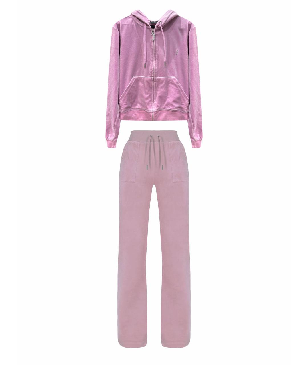 JUICY COUTURE Розовый велюровый костюм с брюками, фото 1