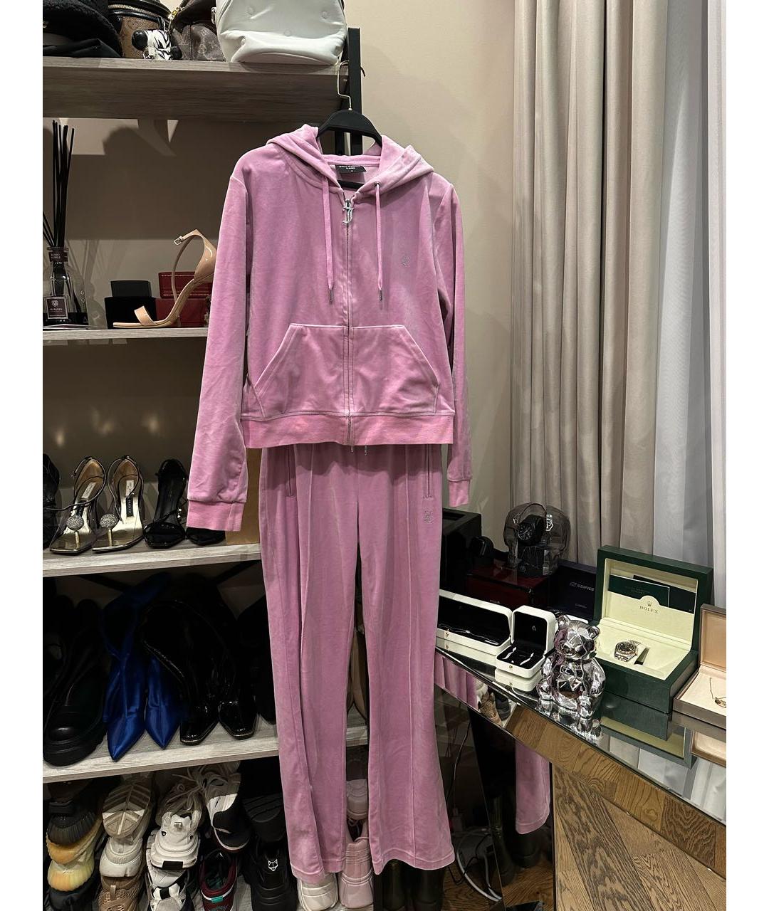 JUICY COUTURE Розовый велюровый костюм с брюками, фото 3