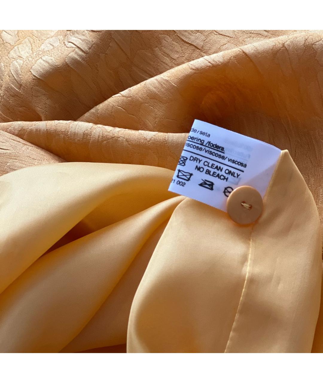 LOUIS FERAUD Желтая шелковая юбка миди, фото 6
