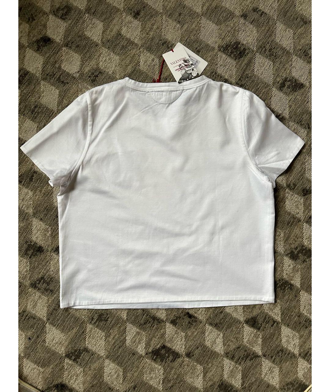 VALENTINO Белая хлопковая футболка, фото 4