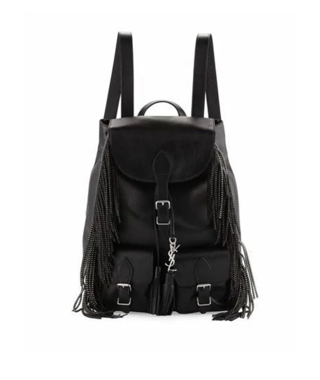 SAINT LAURENT Черный кожаный рюкзак, фото 1