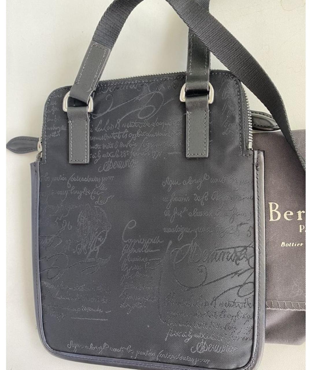 BERLUTI Черная кожаная сумка на плечо, фото 2