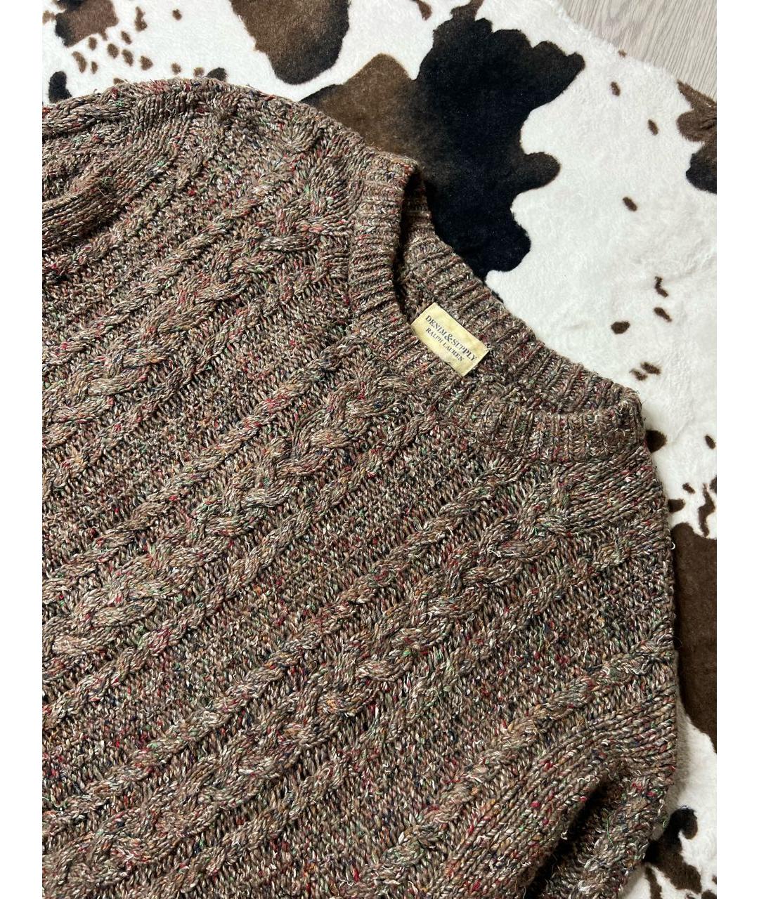 RALPH LAUREN DENIM & SUPPLY Коричневый шелковый джемпер / свитер, фото 4
