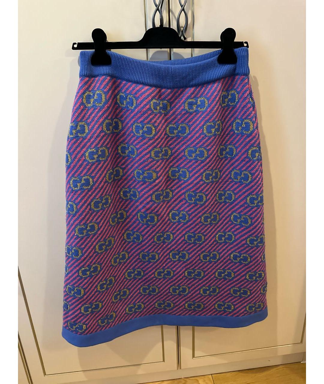 GUCCI Фиолетовая шерстяная юбка миди, фото 3