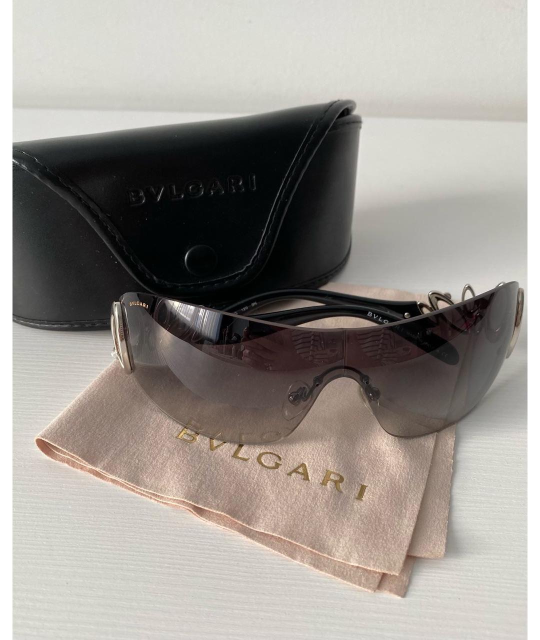 BVLGARI Серые металлические солнцезащитные очки, фото 4