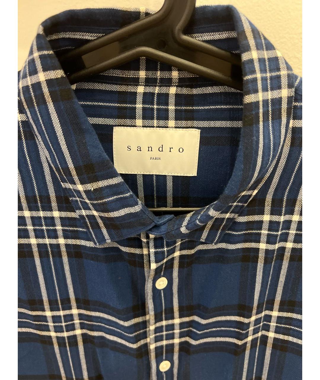 SANDRO Синяя хлопковая кэжуал рубашка, фото 3