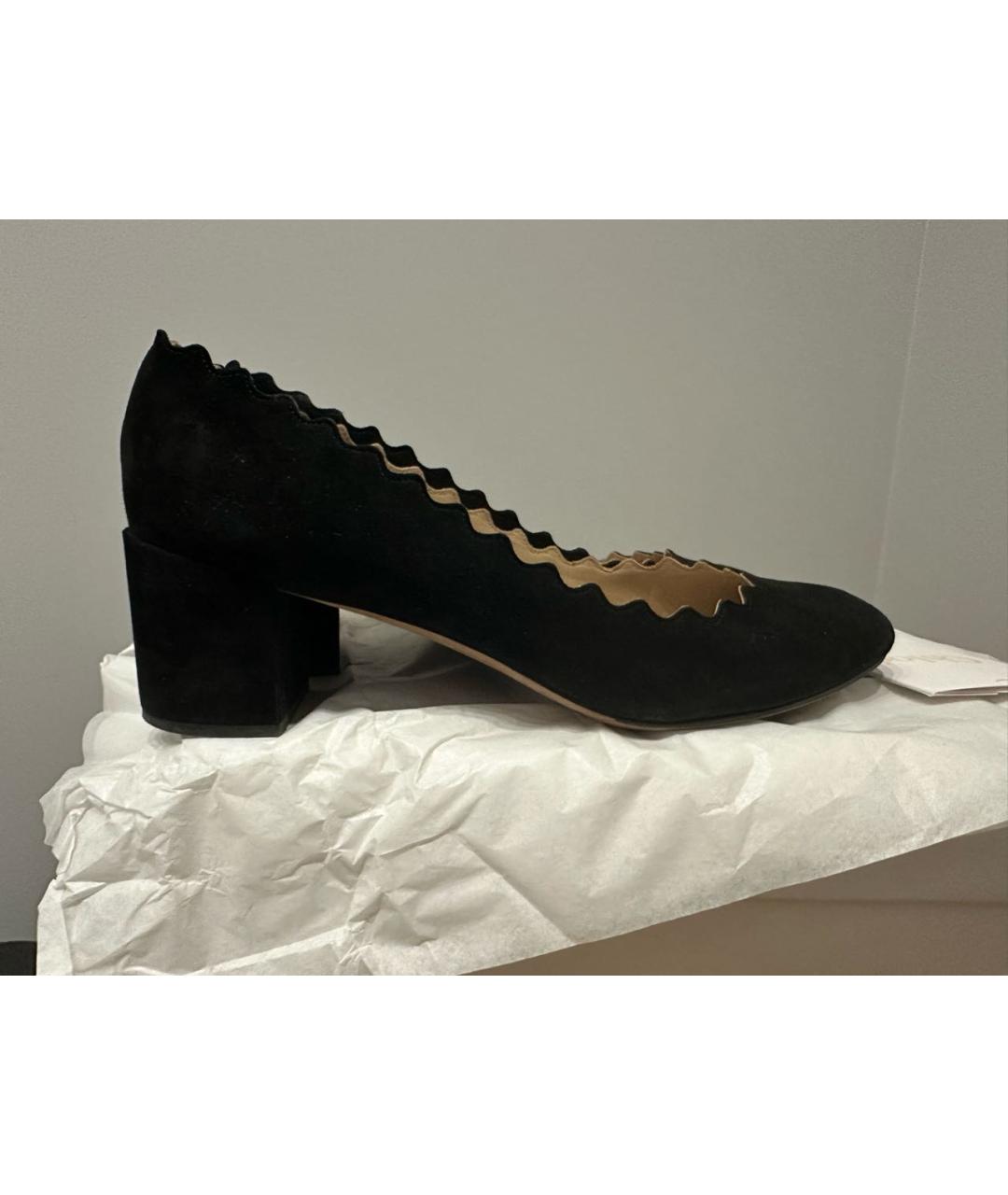 CHLOE Черные замшевые туфли, фото 8