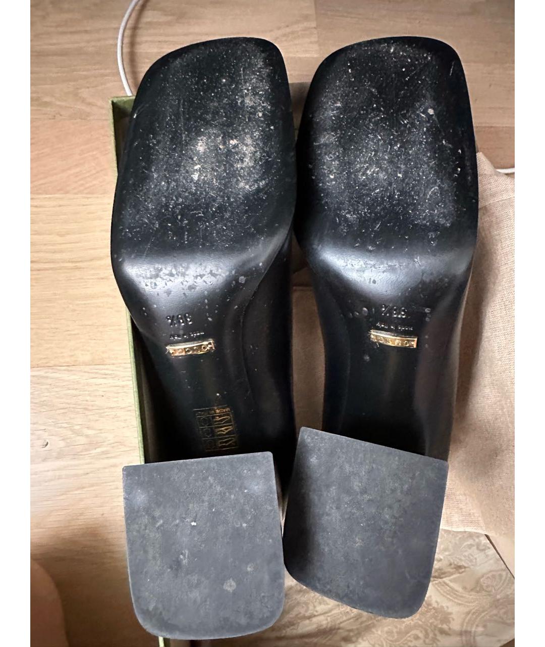 GUCCI Черные кожаные туфли, фото 4
