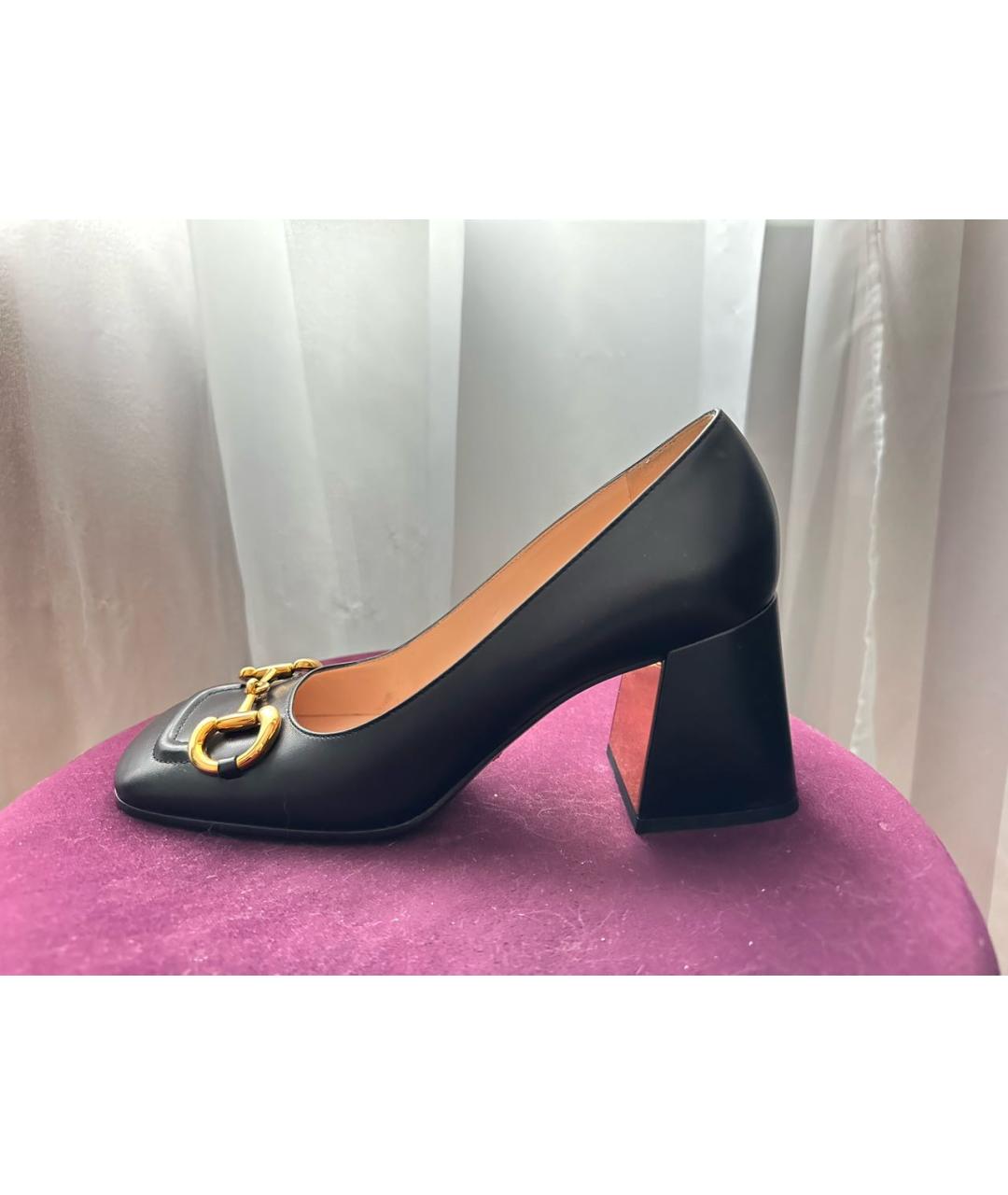 GUCCI Черные кожаные туфли, фото 5