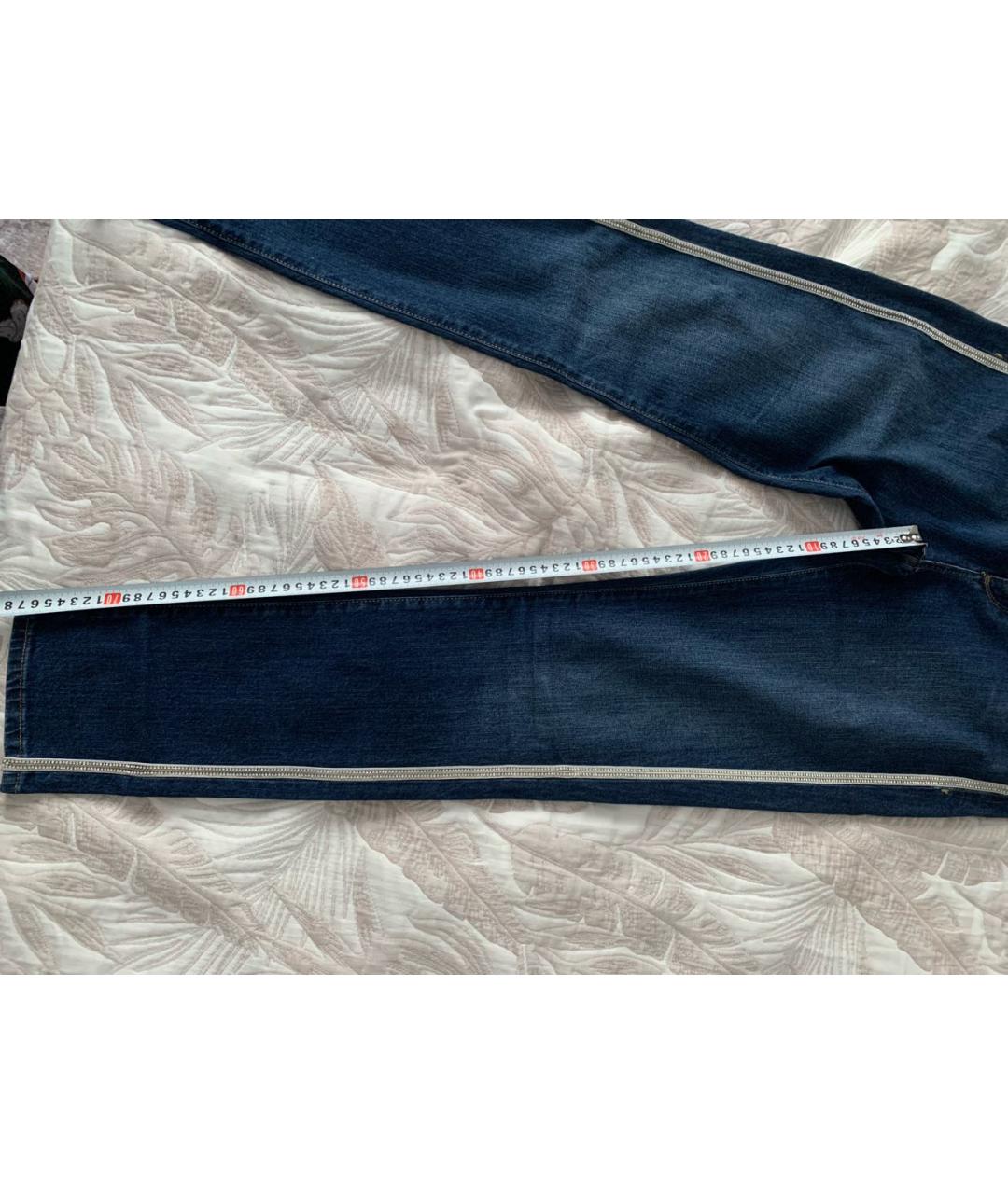 TRUSSARDI JEANS Темно-синие хлопко-эластановые джинсы слим, фото 7