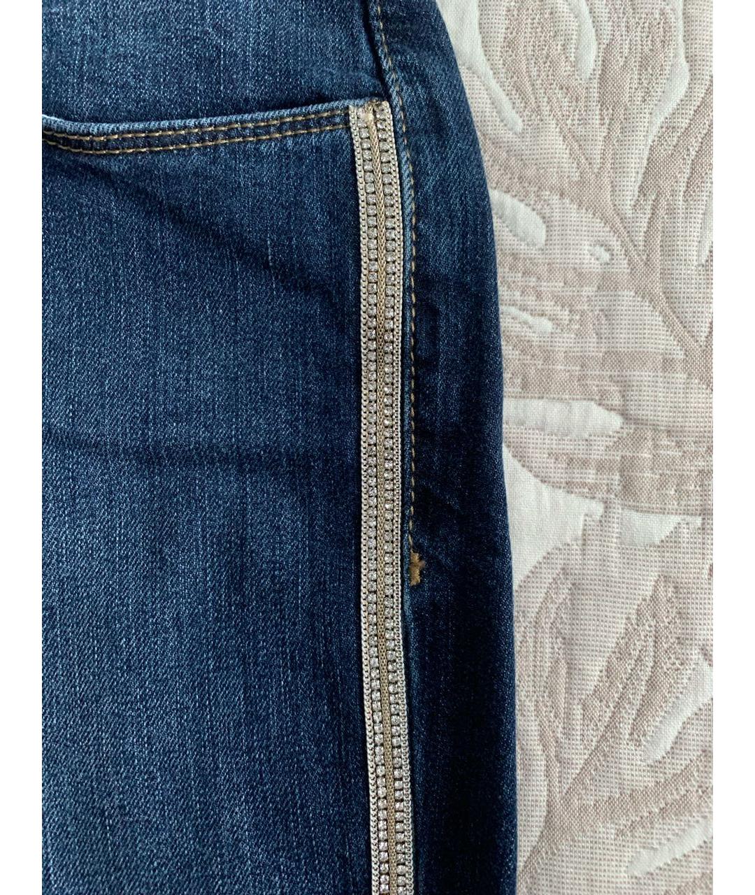 TRUSSARDI JEANS Темно-синие хлопко-эластановые джинсы слим, фото 5