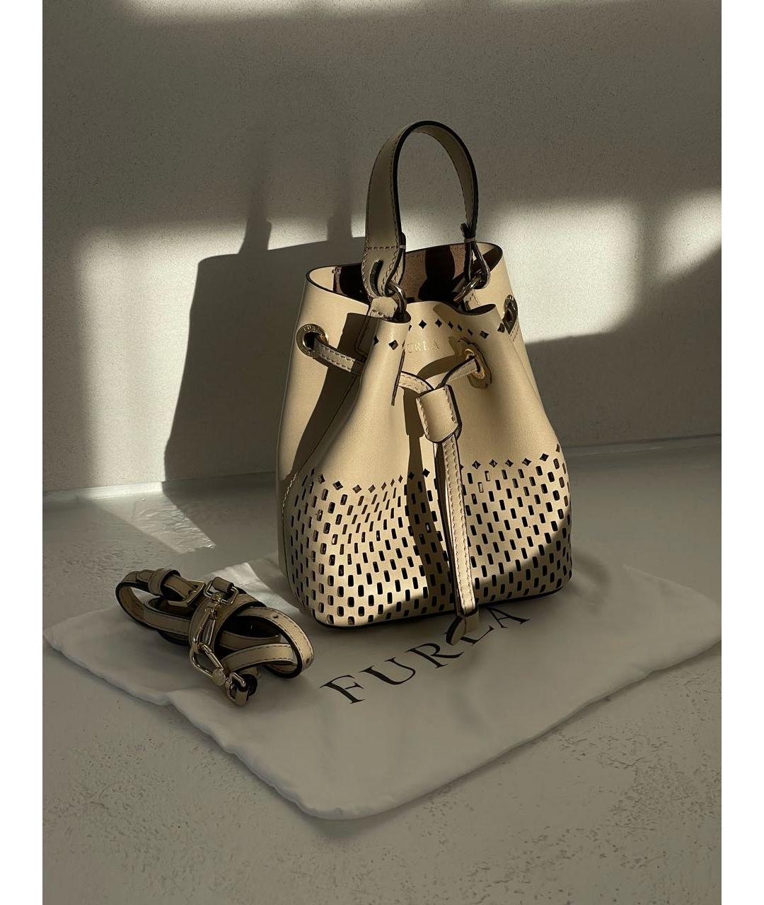 FURLA Бежевая кожаная сумка тоут, фото 2