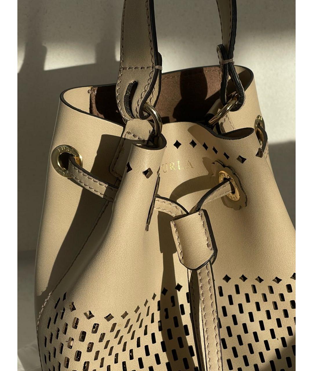FURLA Бежевая кожаная сумка тоут, фото 3