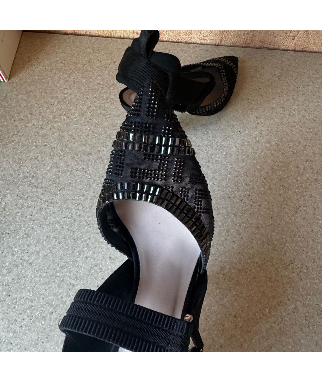 FENDI Черные синтетические туфли, фото 6