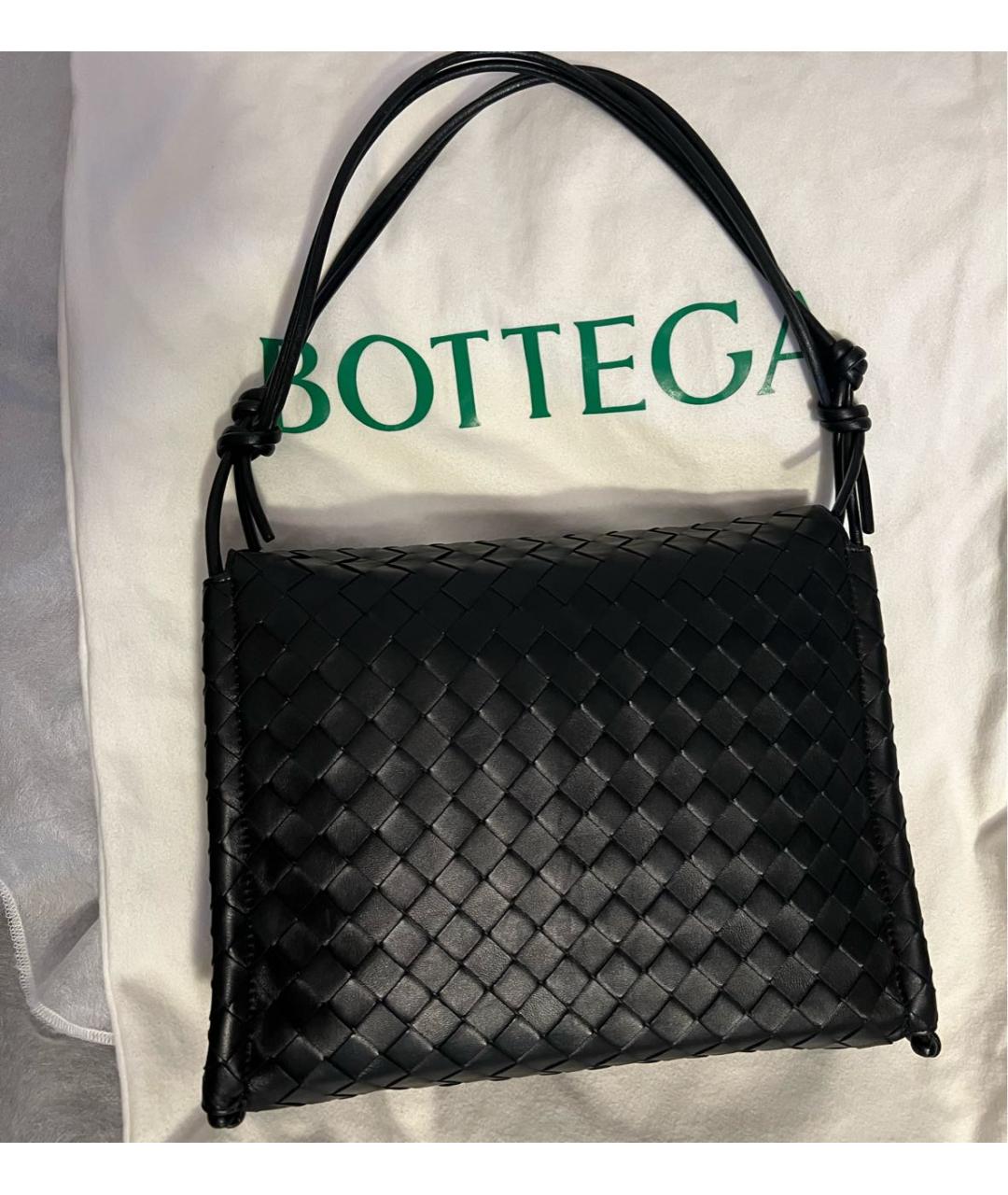 BOTTEGA VENETA Черная кожаная сумка через плечо, фото 9