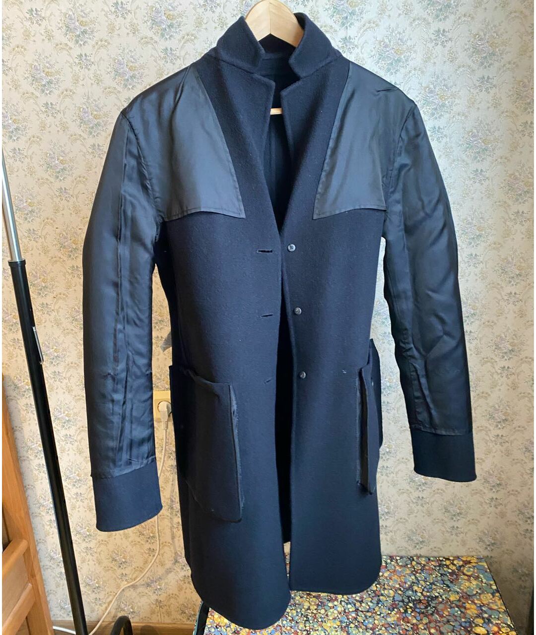 JIL SANDER Темно-синее шерстяное пальто, фото 6