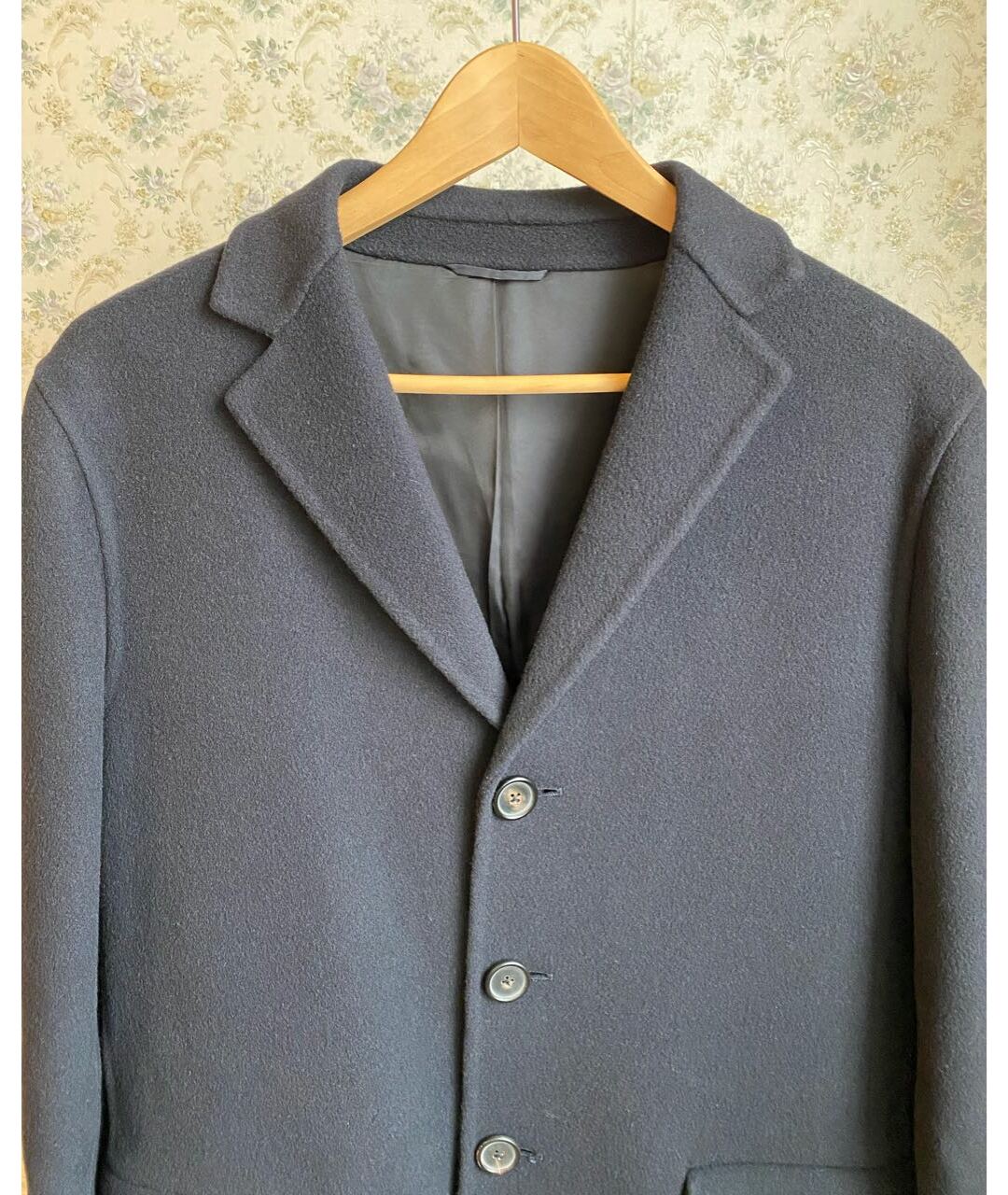 JIL SANDER Темно-синее шерстяное пальто, фото 3