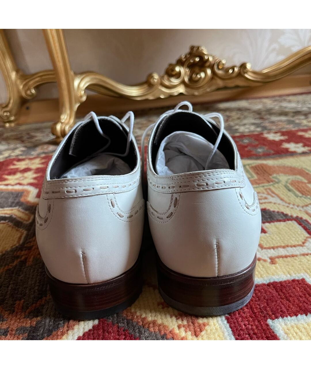 BOTTEGA VENETA Белые кожаные низкие ботинки, фото 4