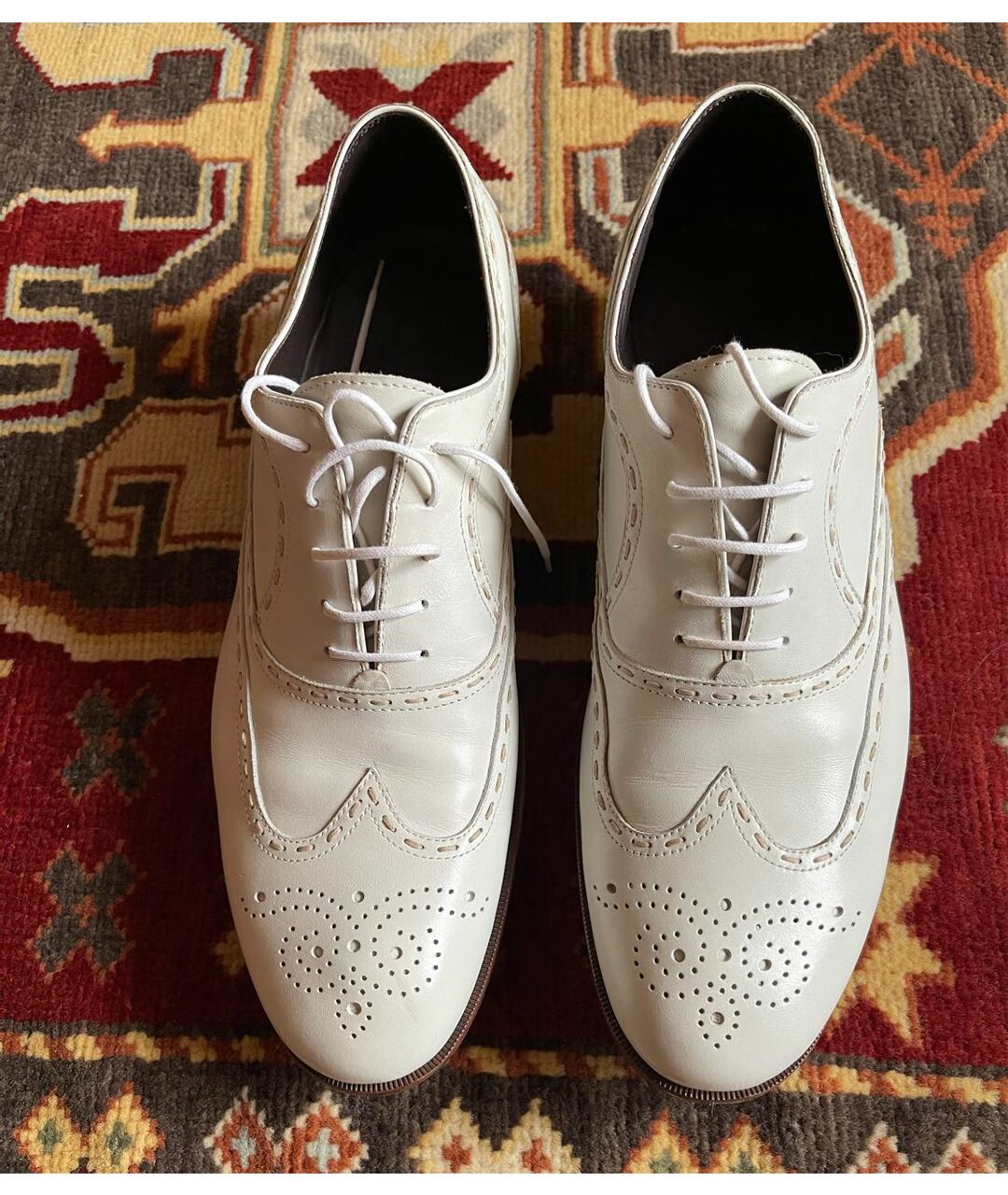 BOTTEGA VENETA Белые кожаные низкие ботинки, фото 2