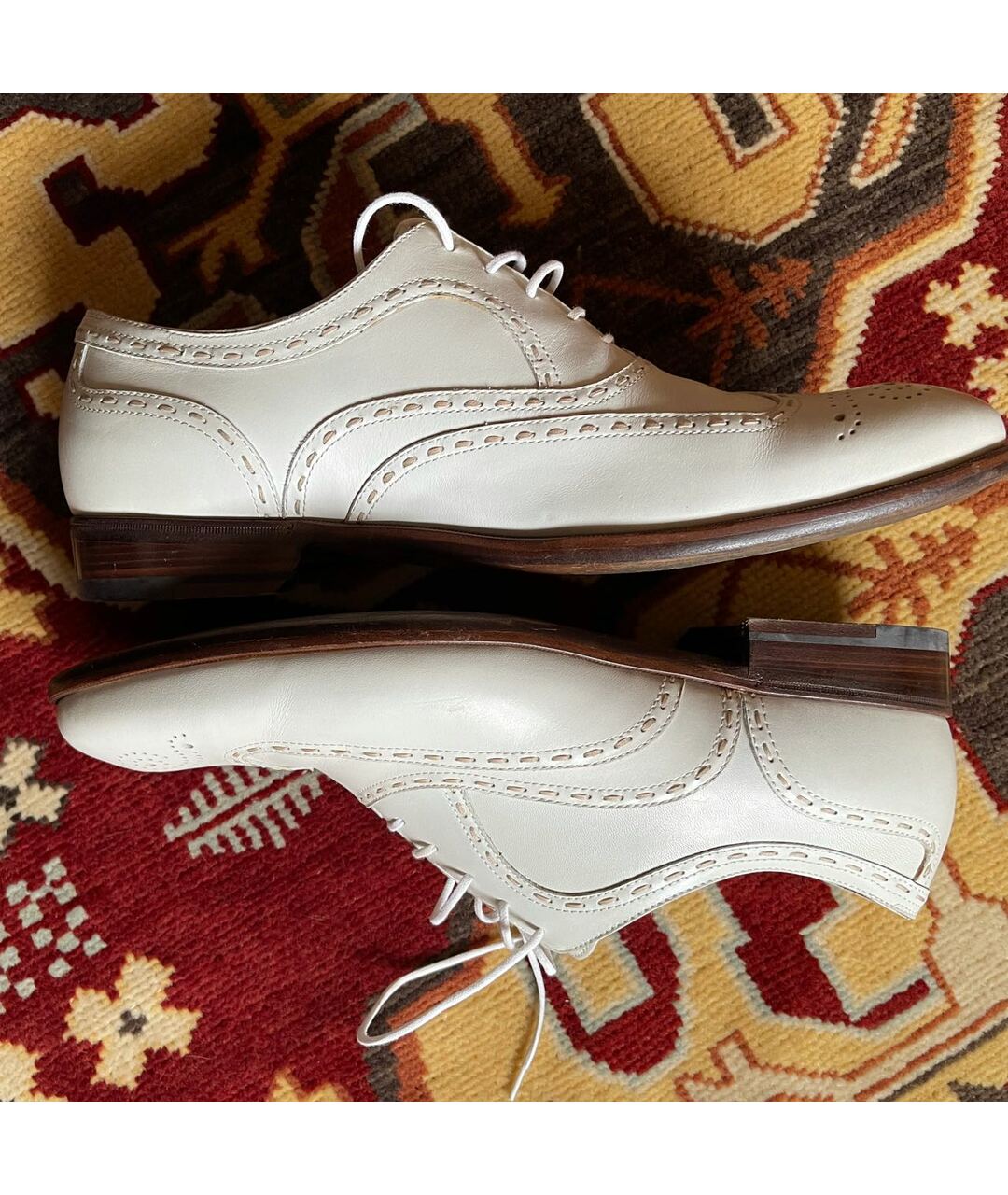 BOTTEGA VENETA Белые кожаные низкие ботинки, фото 8