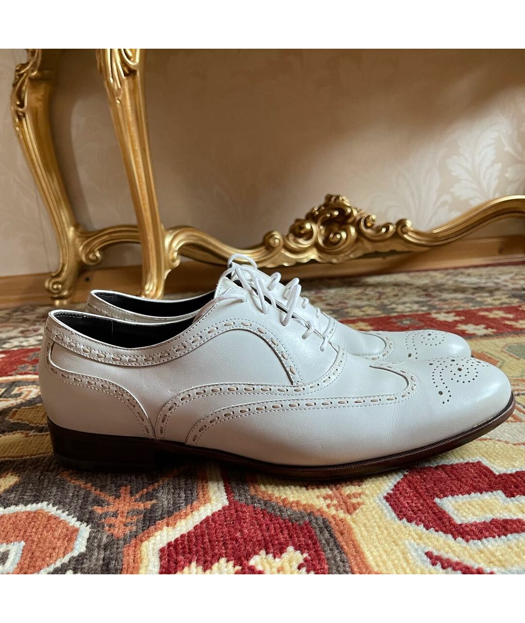 BOTTEGA VENETA Белые кожаные низкие ботинки, фото 9