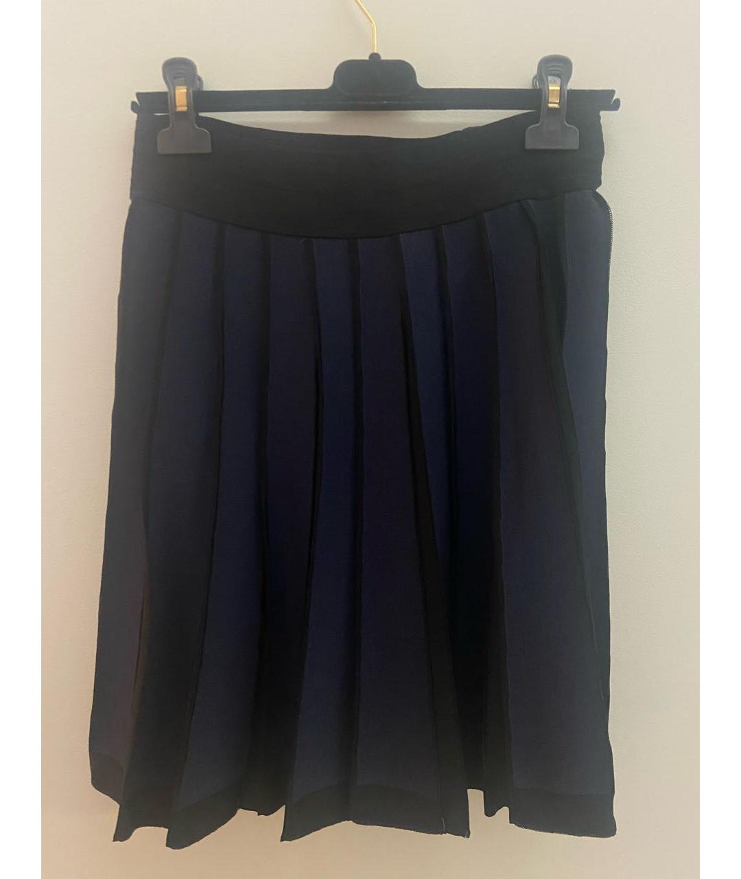 CHANEL PRE-OWNED Темно-синяя шерстяная юбка мини, фото 2