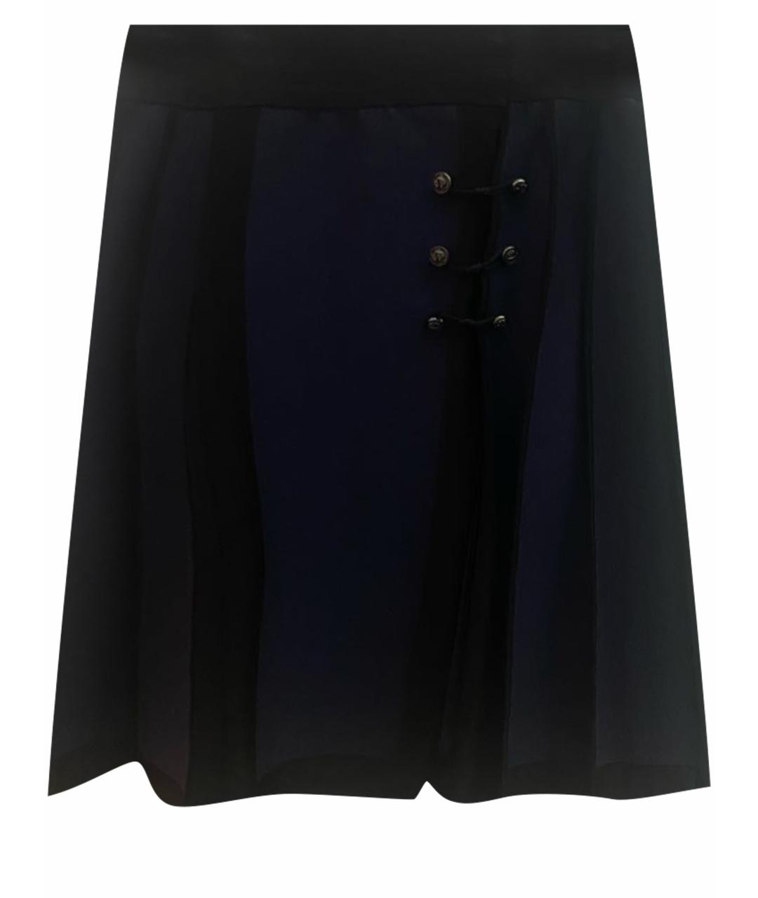CHANEL PRE-OWNED Темно-синяя шерстяная юбка мини, фото 1