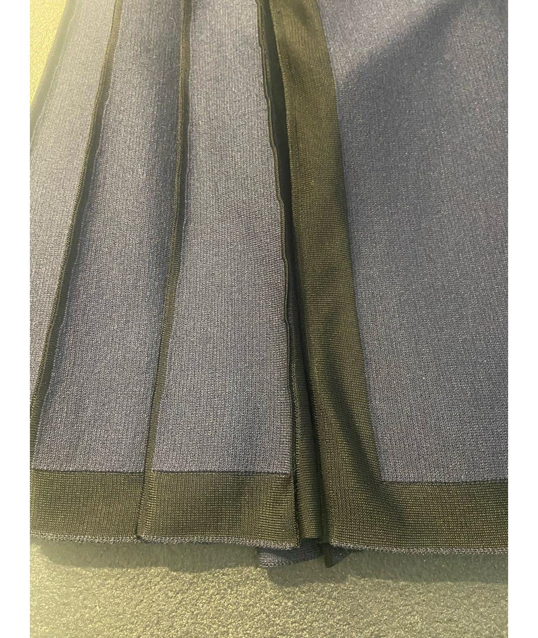 CHANEL PRE-OWNED Темно-синяя шерстяная юбка мини, фото 5