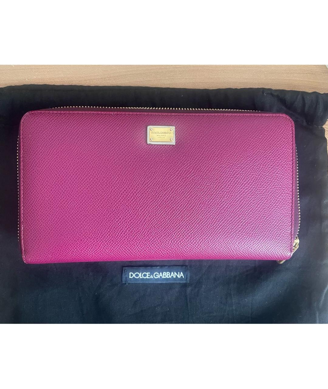 DOLCE&GABBANA Фиолетовый кожаный кошелек, фото 5