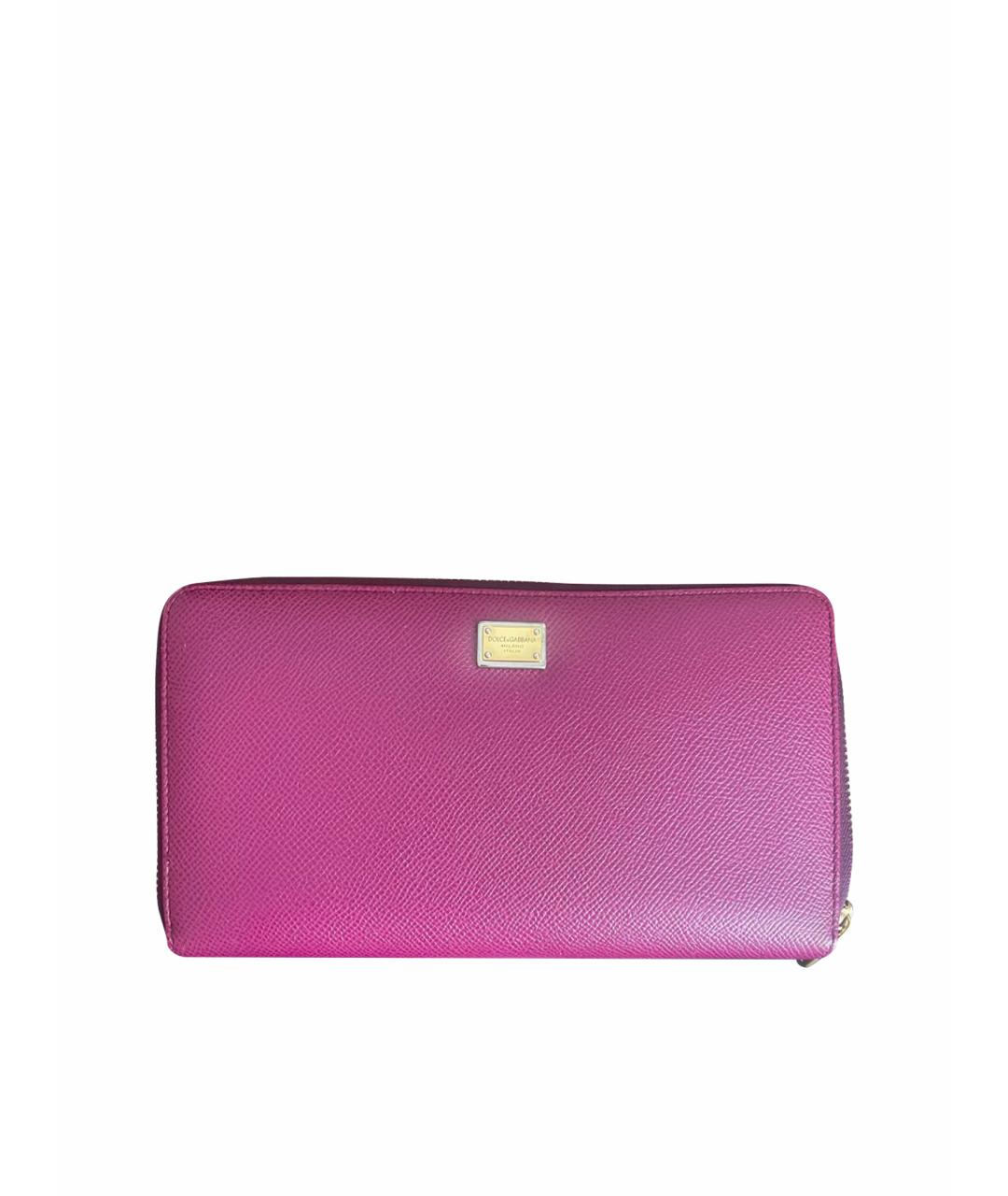 DOLCE&GABBANA Фиолетовый кожаный кошелек, фото 1