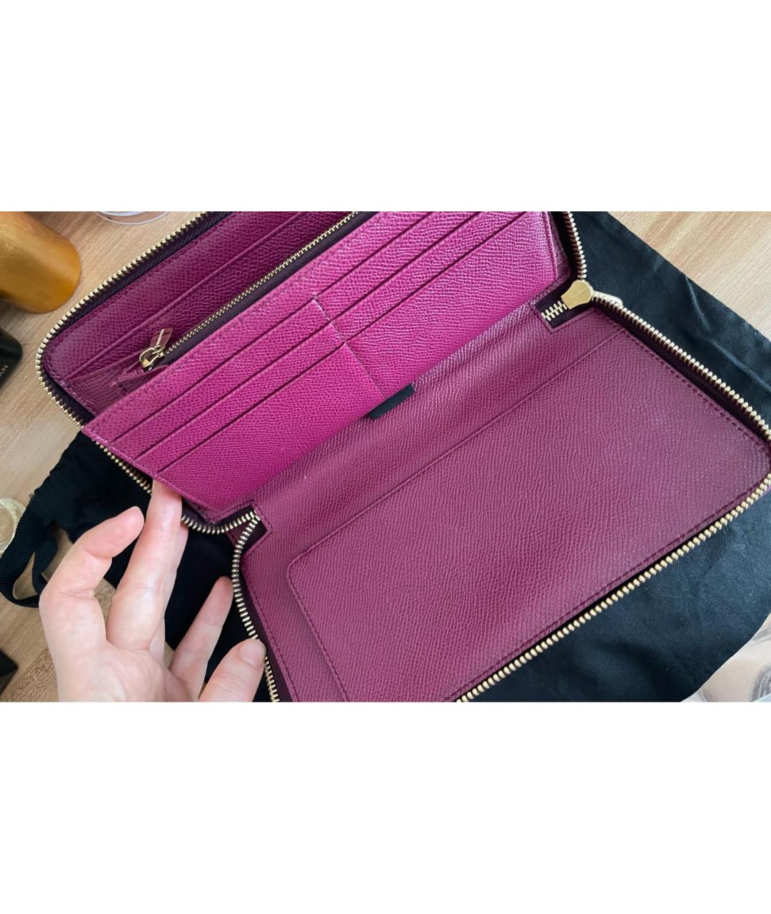 DOLCE&GABBANA Фиолетовый кожаный кошелек, фото 4