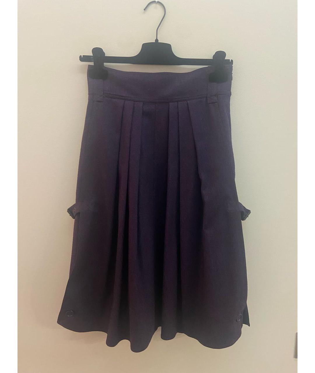 ETRO Фиолетовая шерстяная юбка миди, фото 7