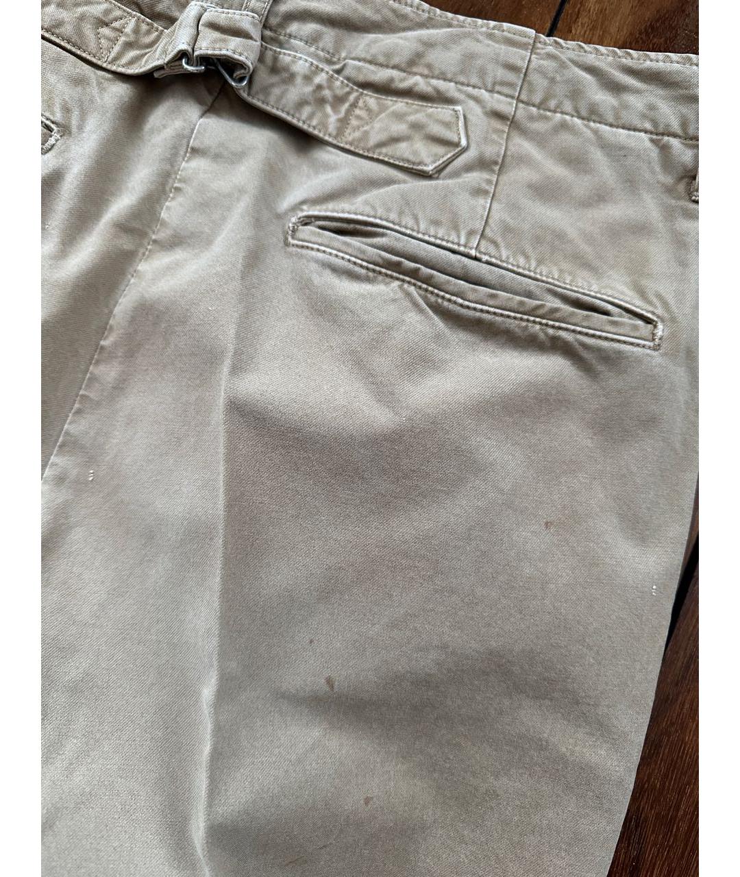 VISVIM Бежевые хлопковые брюки чинос, фото 4