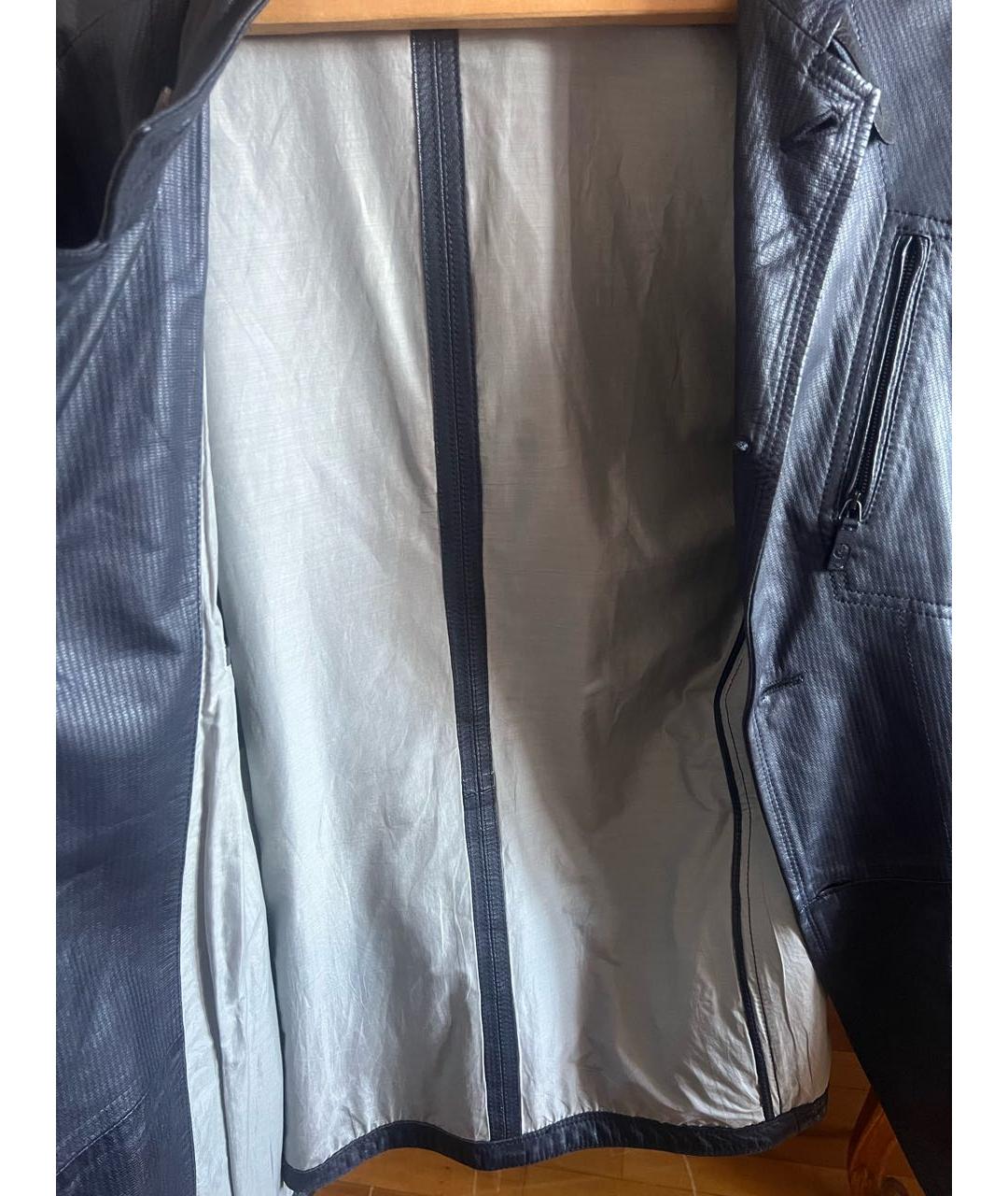 GIORGIO ARMANI Темно-синяя кожаная куртка, фото 5