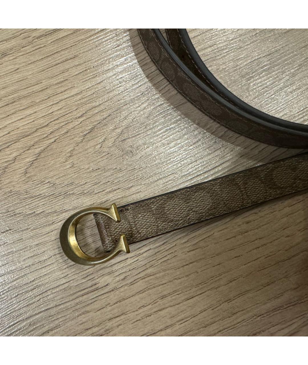 COACH Бежевый кожаный ремень, фото 2