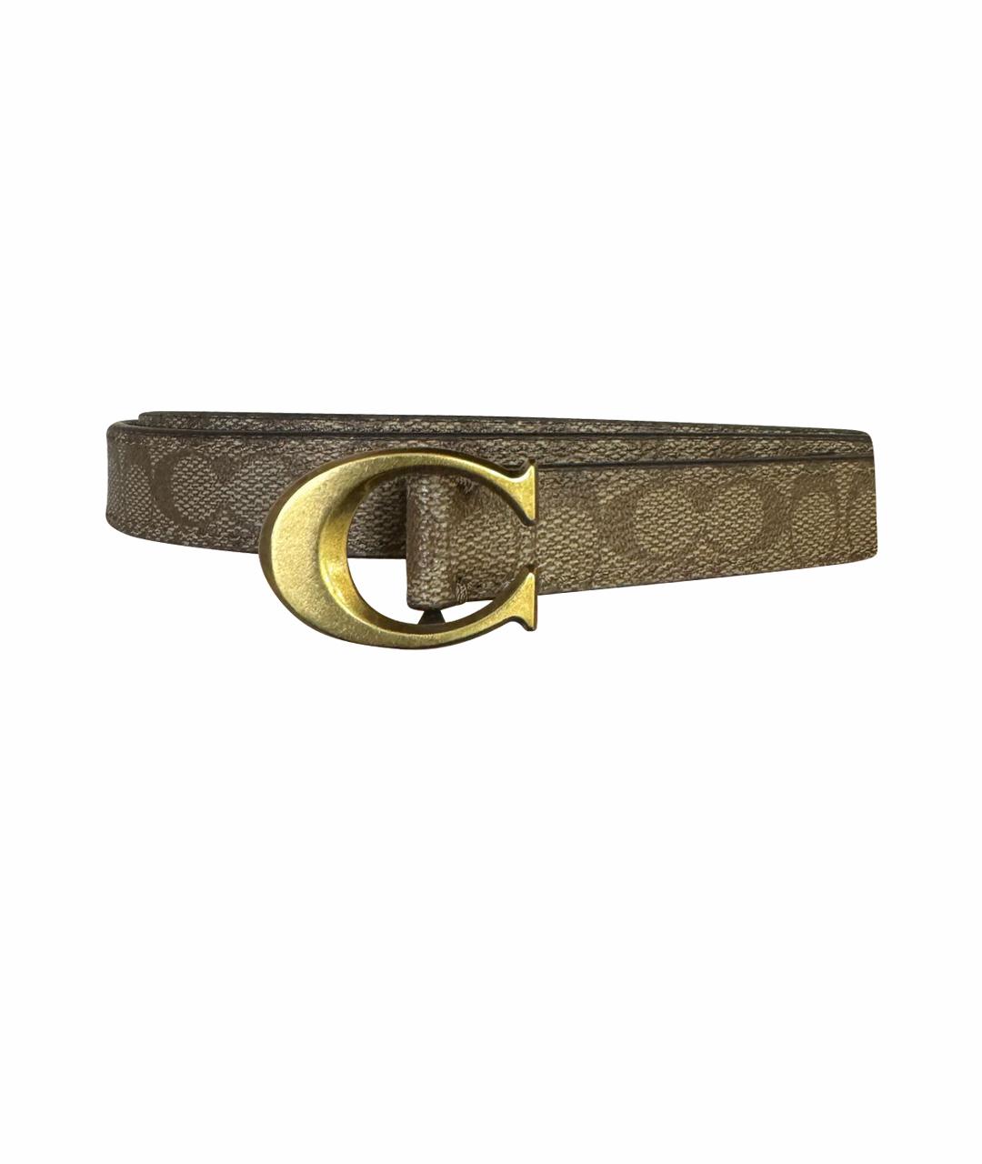 COACH Бежевый кожаный ремень, фото 1