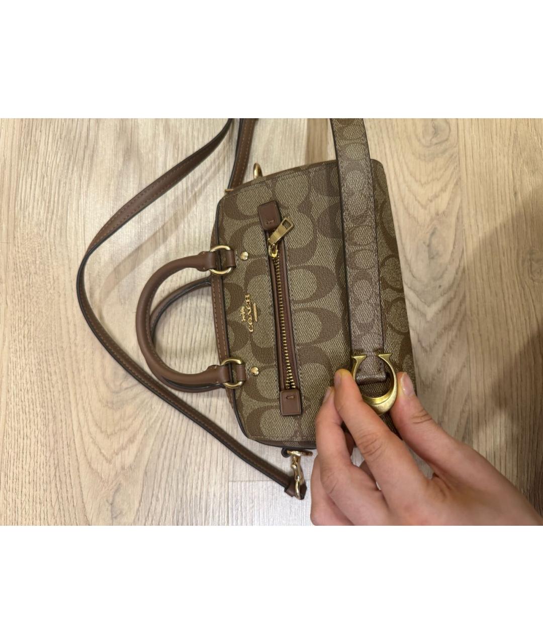 COACH Бежевый кожаный ремень, фото 4