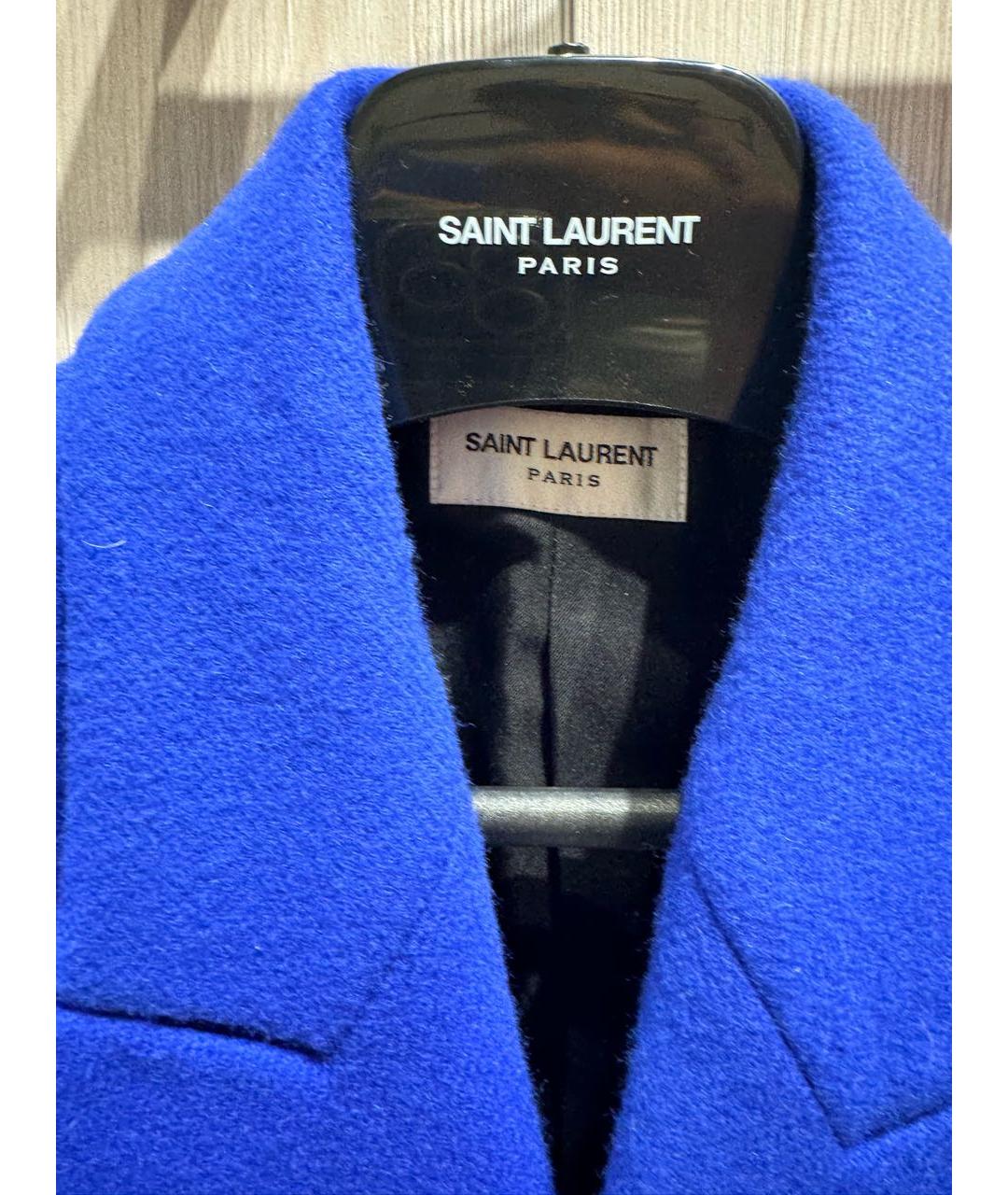 SAINT LAURENT Синий шерстяной жакет/пиджак, фото 5