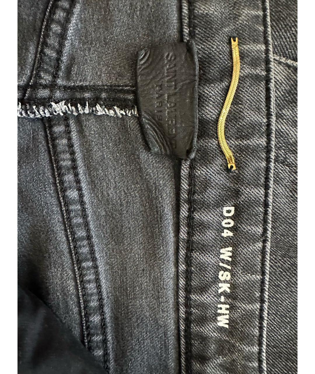 SAINT LAURENT Серые хлопковые джинсы слим, фото 3