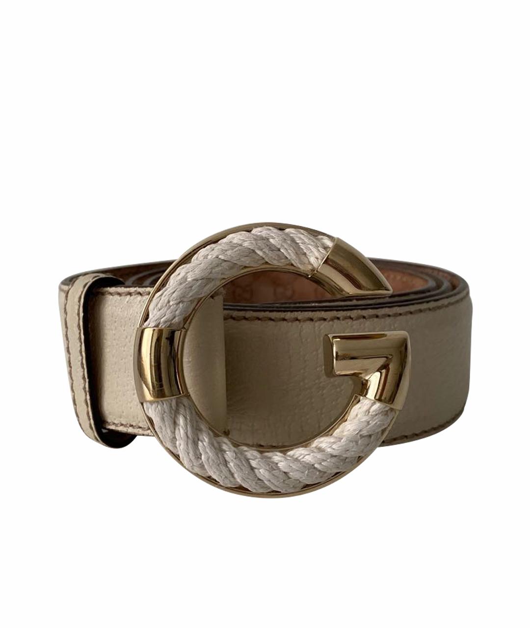 GUCCI Белый кожаный ремень, фото 1