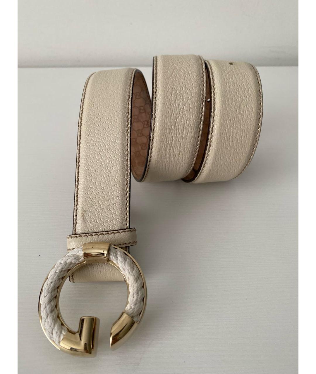 GUCCI Белый кожаный ремень, фото 2