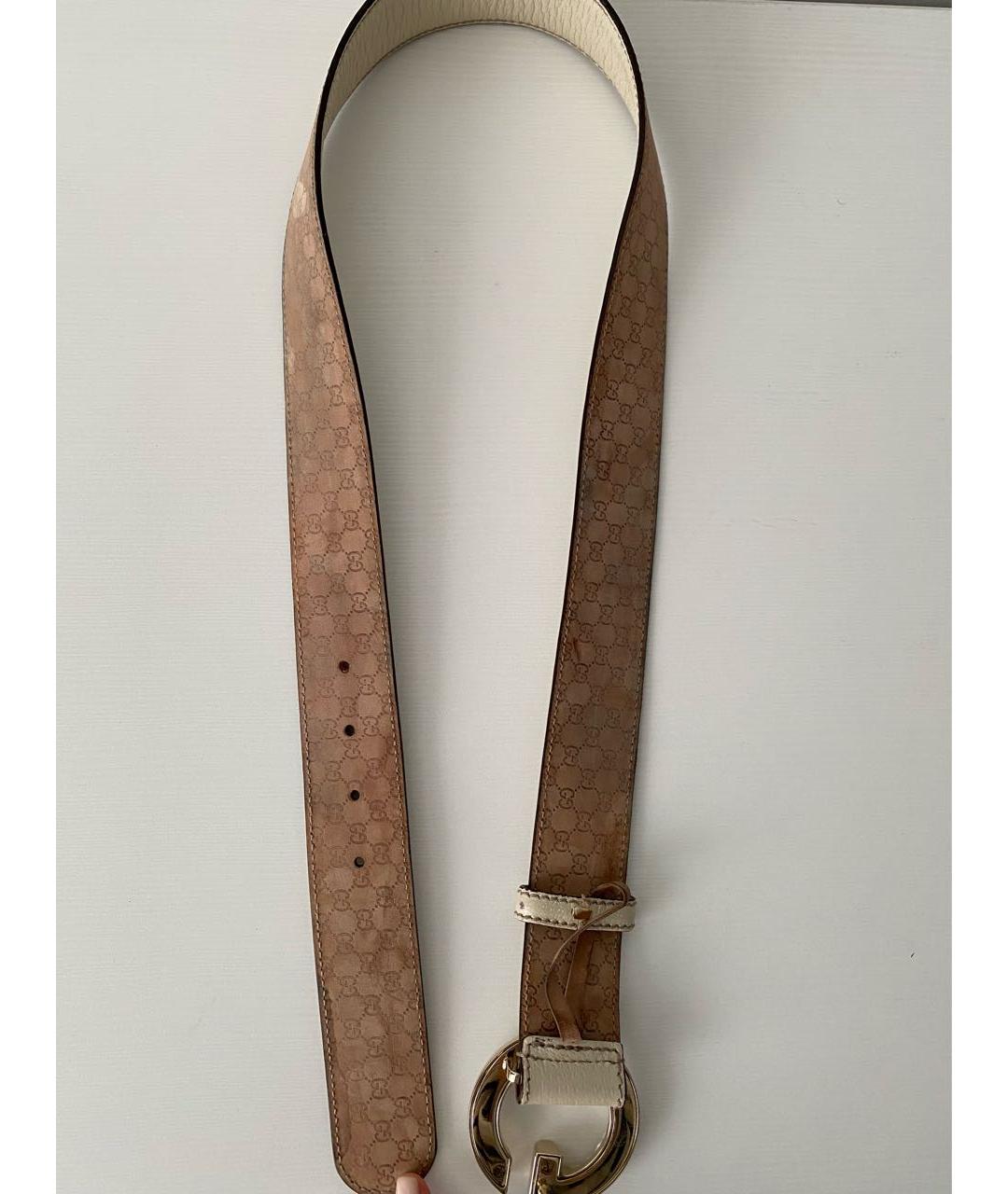 GUCCI Белый кожаный ремень, фото 6