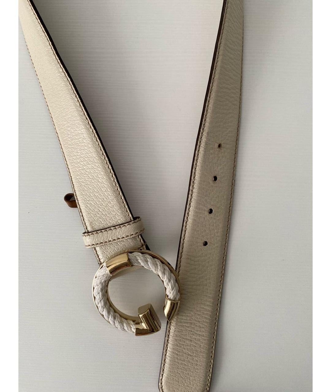 GUCCI Белый кожаный ремень, фото 5