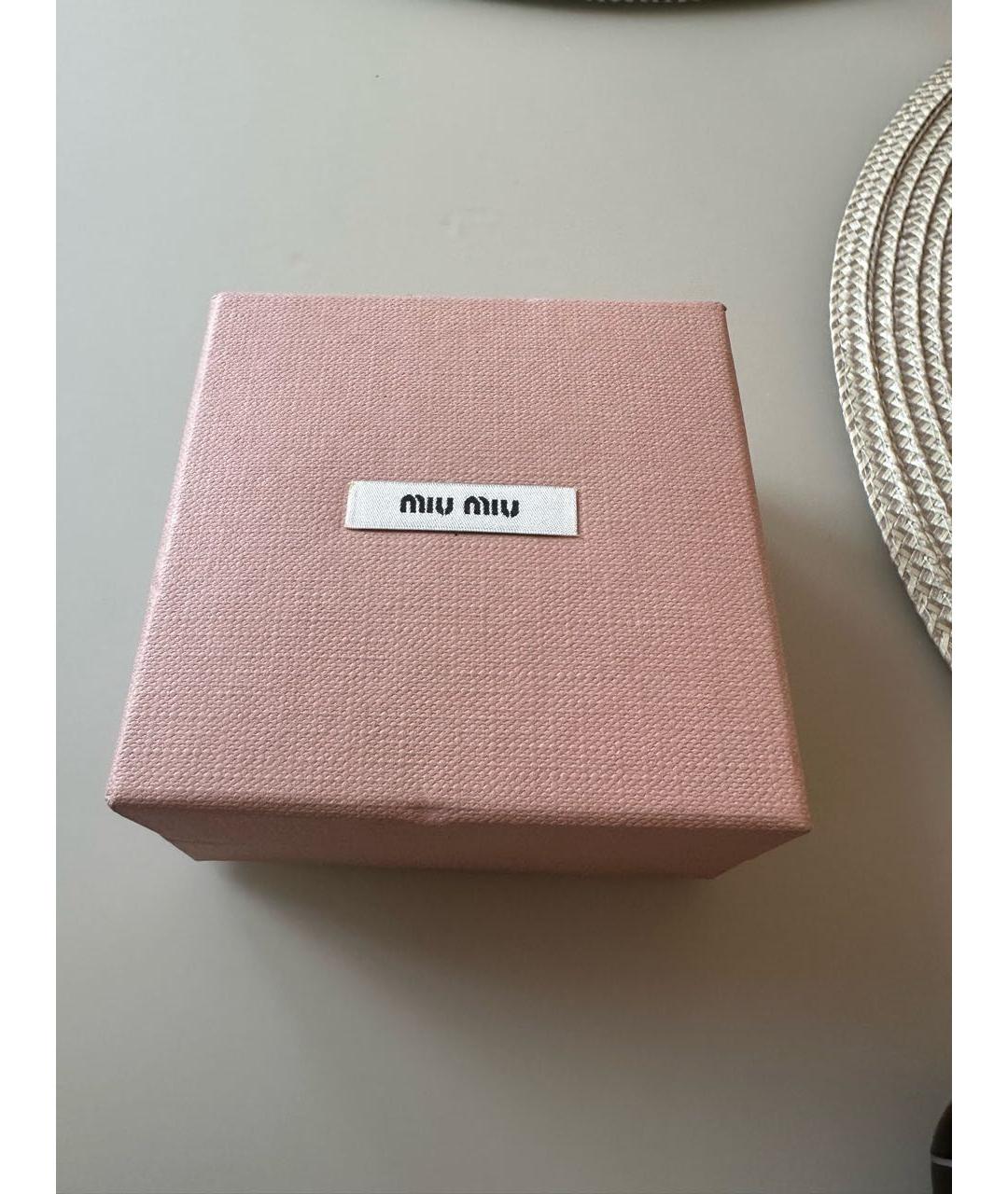 MIU MIU Черный кожаный браслет, фото 5