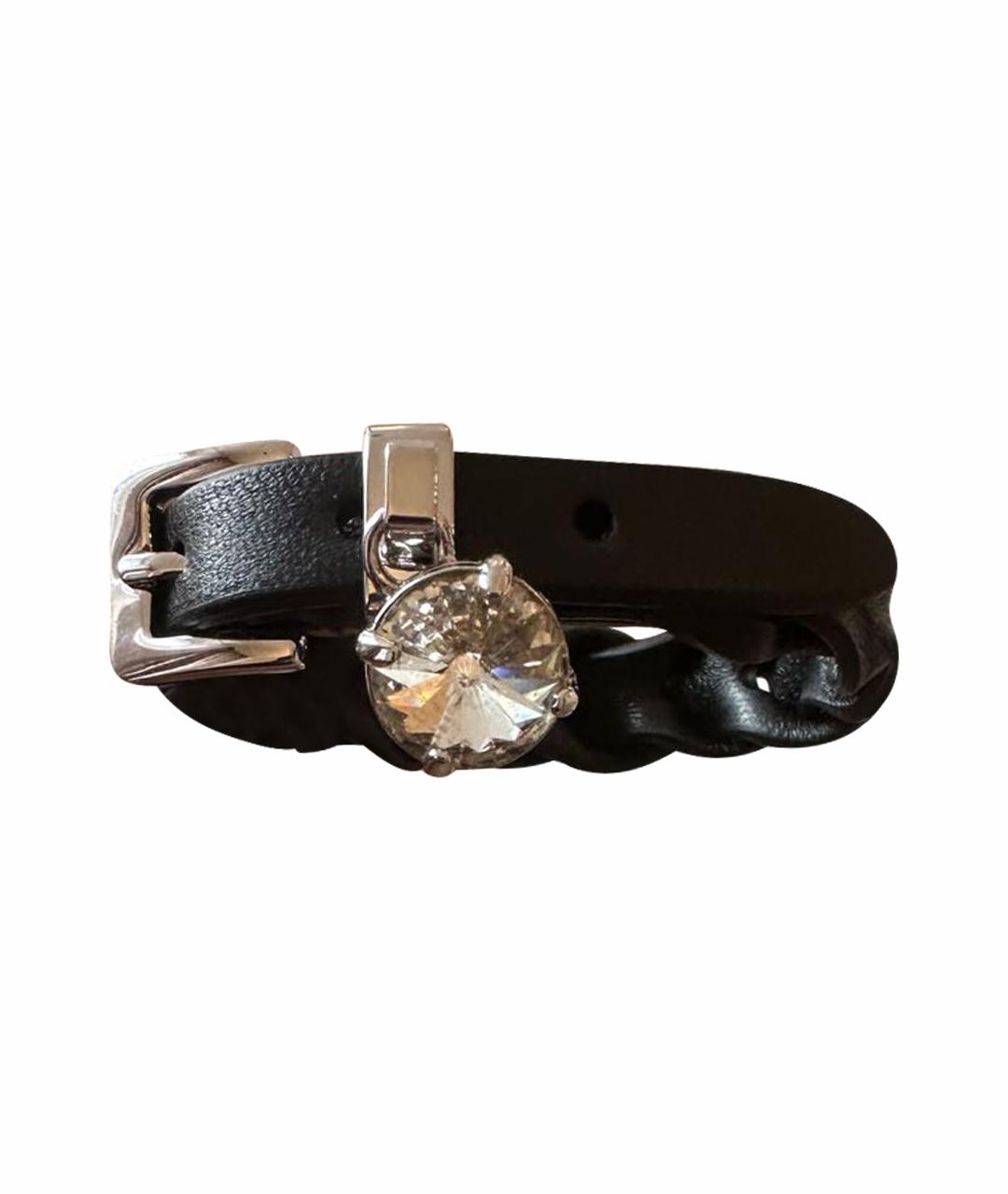 MIU MIU Черный кожаный браслет, фото 1